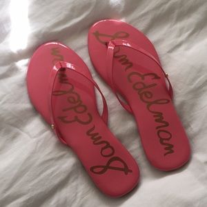 Sam Edelman patent flip flops